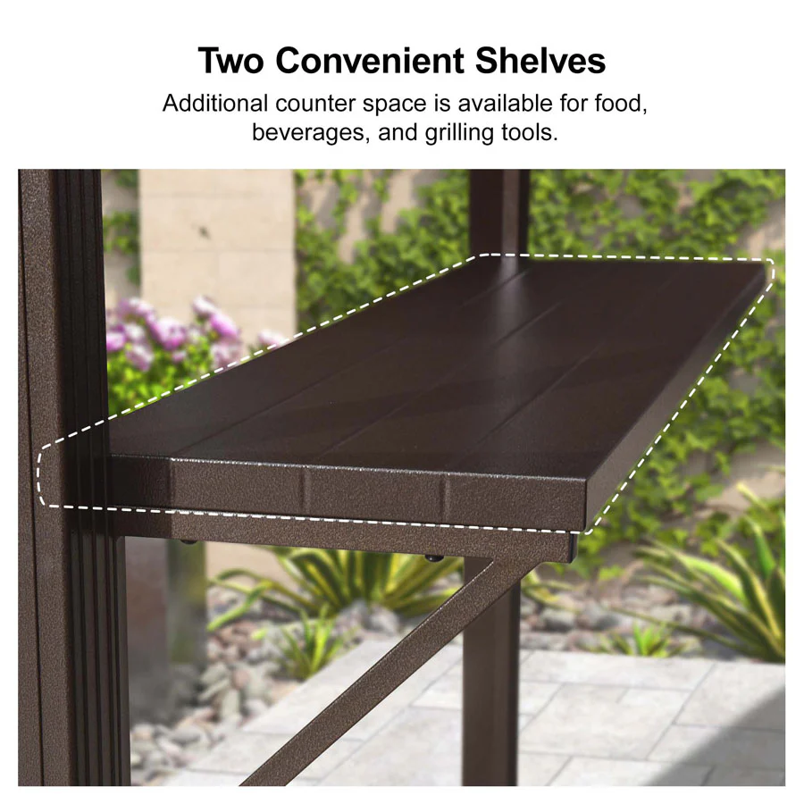 PURPLE LEAF Hardtop Grill Gazebo for Patio Bronze Permanent Metal Roof Outside Sun Shade Outdoor BBQ Canopy - Image 50