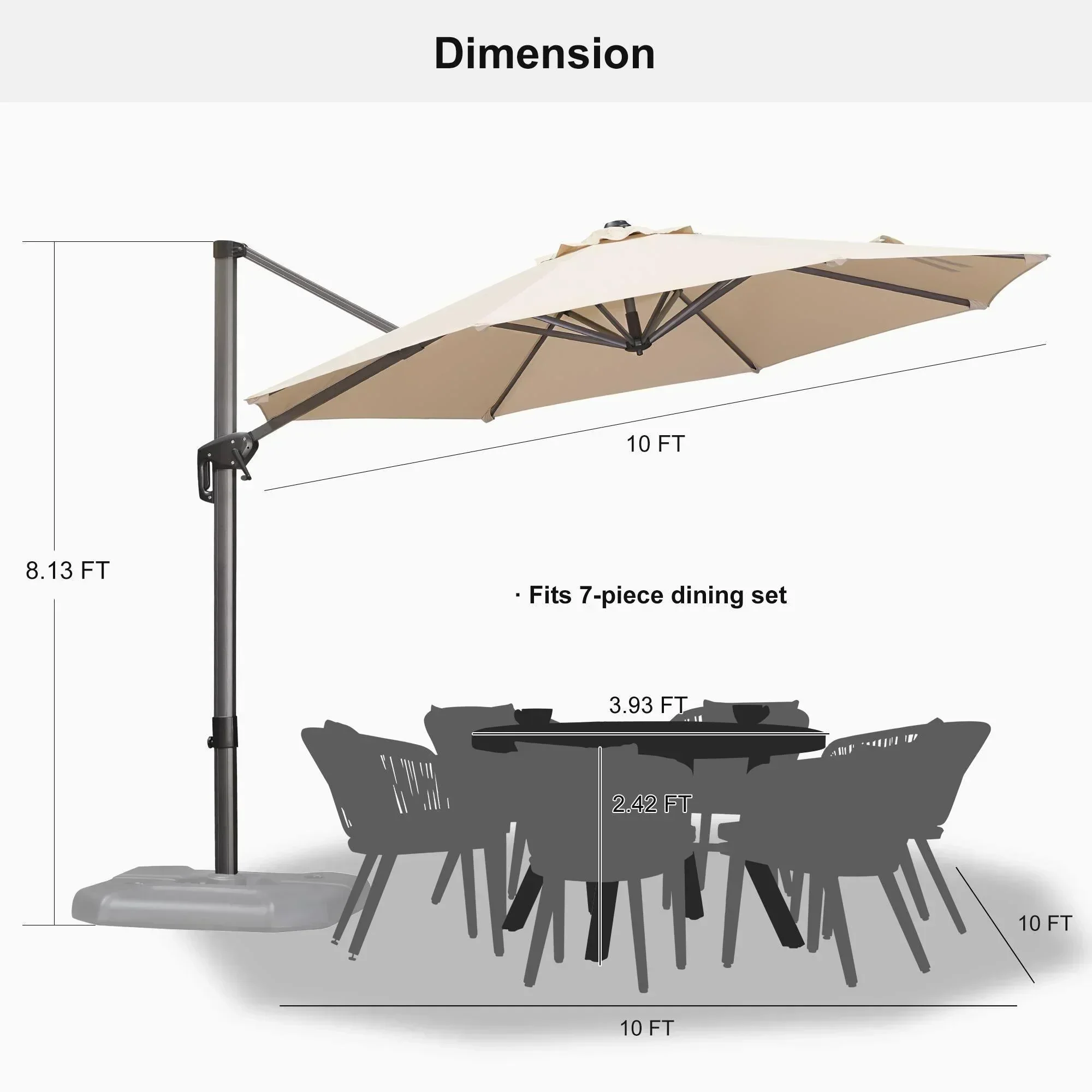Clearance - PURPLE LEAF OPEN BOX 10 / 11 ft Patio Outdoor Garden Umbrella - Image 101