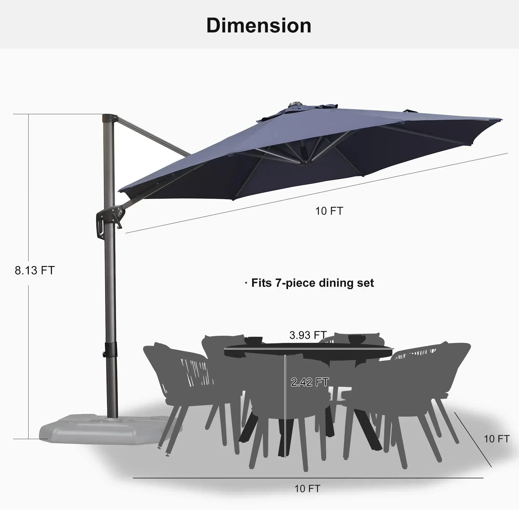 Clearance - PURPLE LEAF OPEN BOX 10 / 11 ft Patio Outdoor Garden Umbrella - Image 102