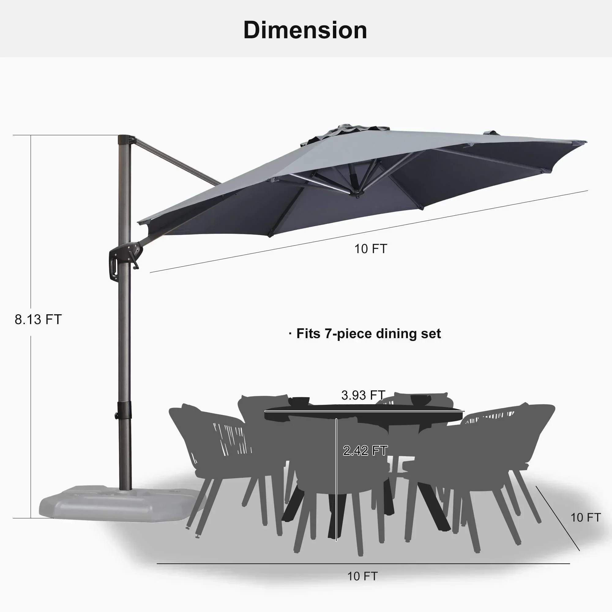 Clearance - PURPLE LEAF OPEN BOX 10 / 11 ft Patio Outdoor Garden Umbrella - Image 103