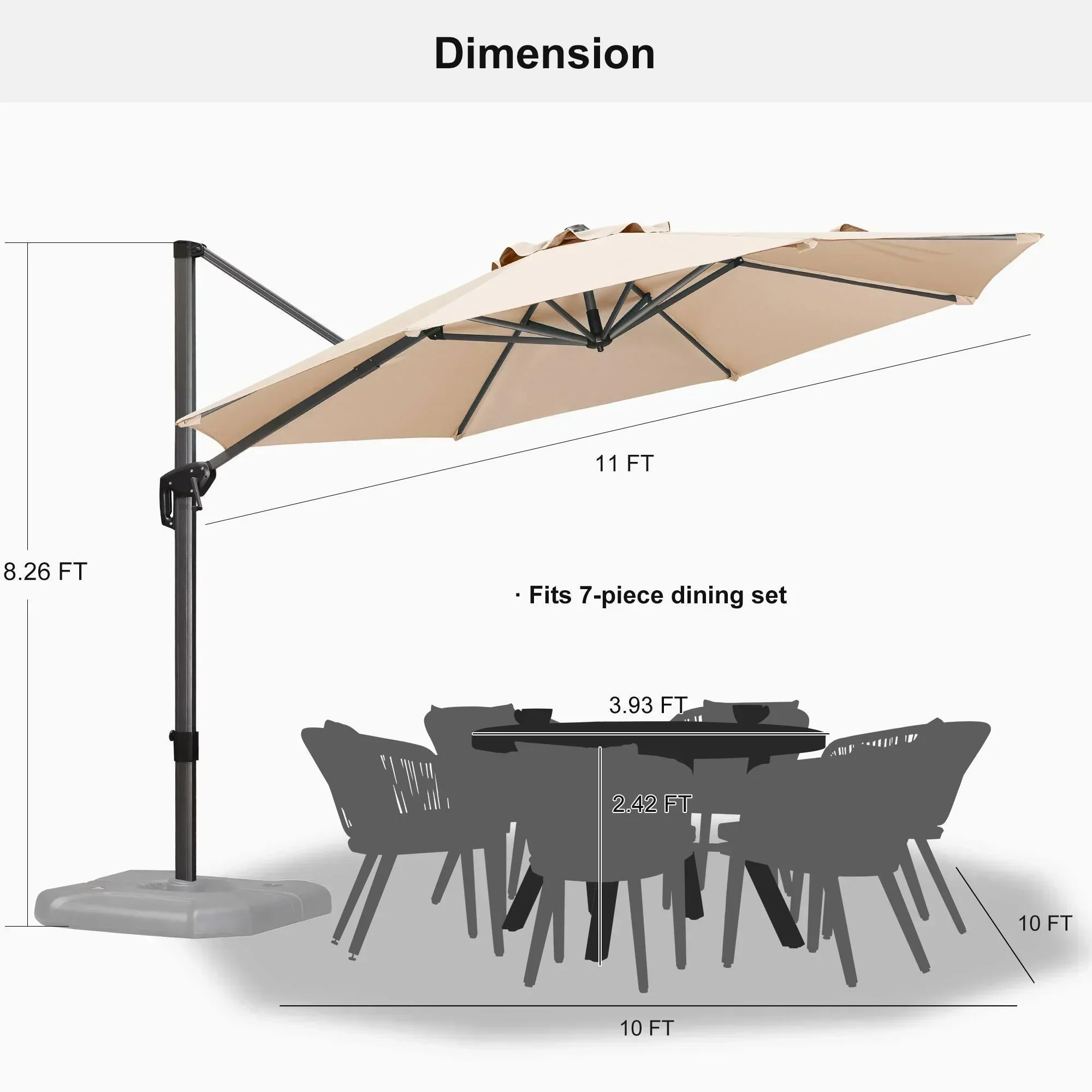 Clearance - PURPLE LEAF OPEN BOX 10 / 11 ft Patio Outdoor Garden Umbrella - Image 105