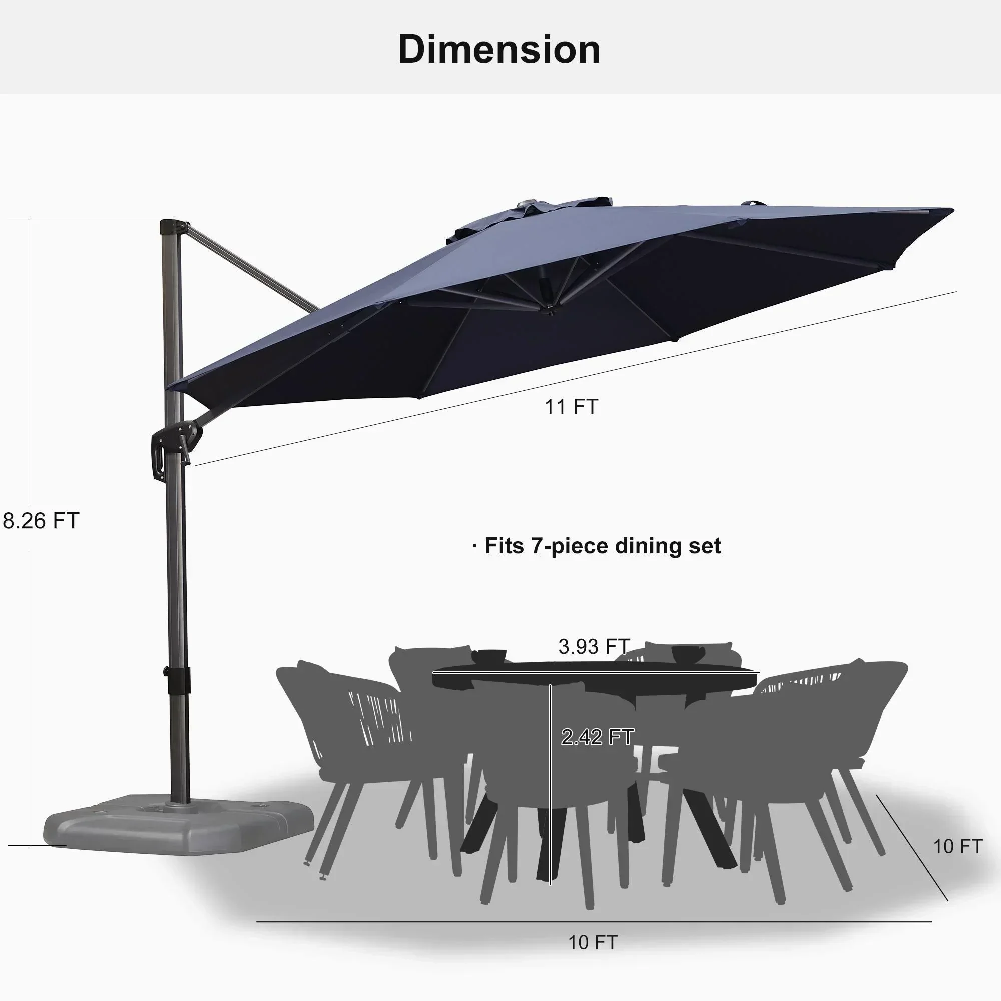 Clearance - PURPLE LEAF OPEN BOX 10 / 11 ft Patio Outdoor Garden Umbrella - Image 106
