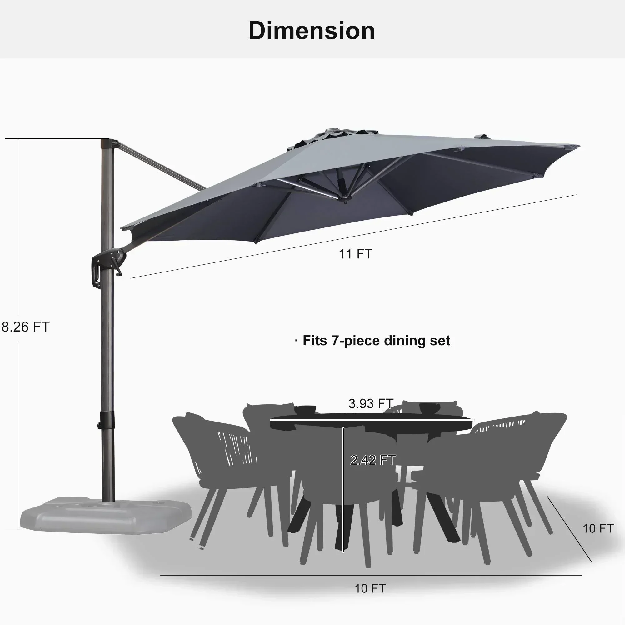 Clearance - PURPLE LEAF OPEN BOX 10 / 11 ft Patio Outdoor Garden Umbrella - Image 107