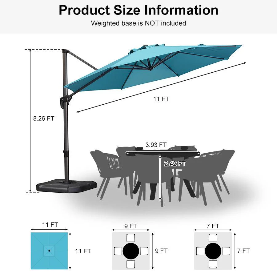 Clearance - PURPLE LEAF OPEN BOX 10 / 11 ft Patio Outdoor Garden Umbrella - Image 127