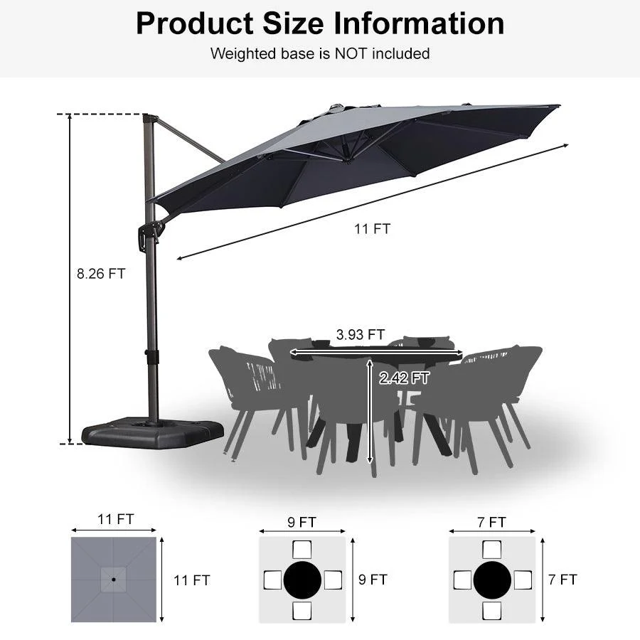 Clearance - PURPLE LEAF OPEN BOX 10 / 11 ft Patio Outdoor Garden Umbrella - Image 128
