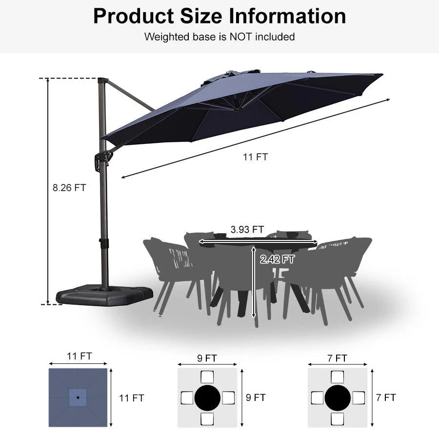Clearance - PURPLE LEAF OPEN BOX 10 / 11 ft Patio Outdoor Garden Umbrella - Image 129