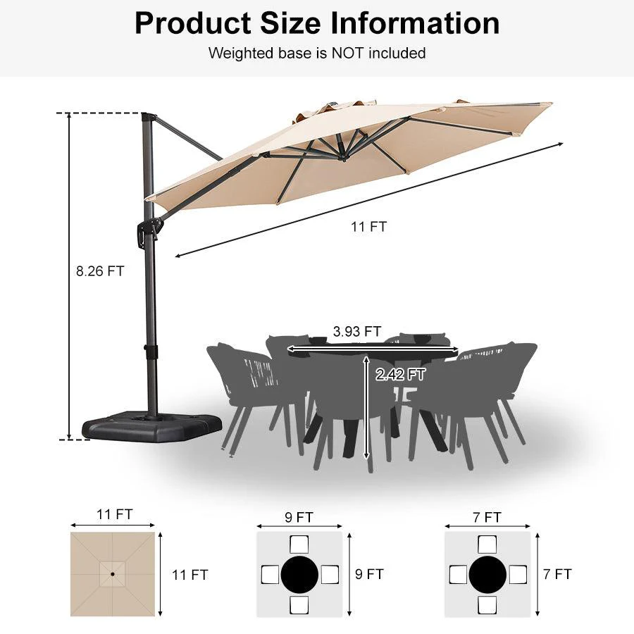 Clearance - PURPLE LEAF OPEN BOX 10 / 11 ft Patio Outdoor Garden Umbrella - Image 130