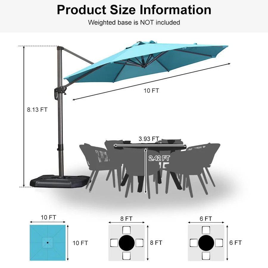 Clearance - PURPLE LEAF OPEN BOX 10 / 11 ft Patio Outdoor Garden Umbrella - Image 131