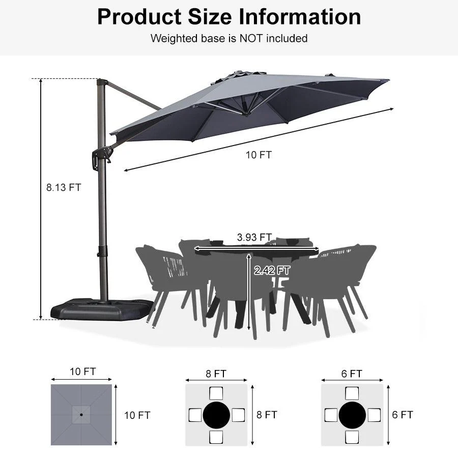 Clearance - PURPLE LEAF OPEN BOX 10 / 11 ft Patio Outdoor Garden Umbrella - Image 132