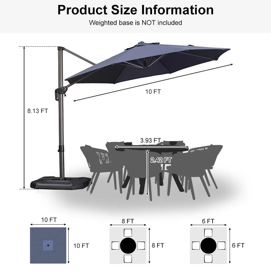 Clearance - PURPLE LEAF OPEN BOX 10 / 11 ft Patio Outdoor Garden Umbrella - Image 133