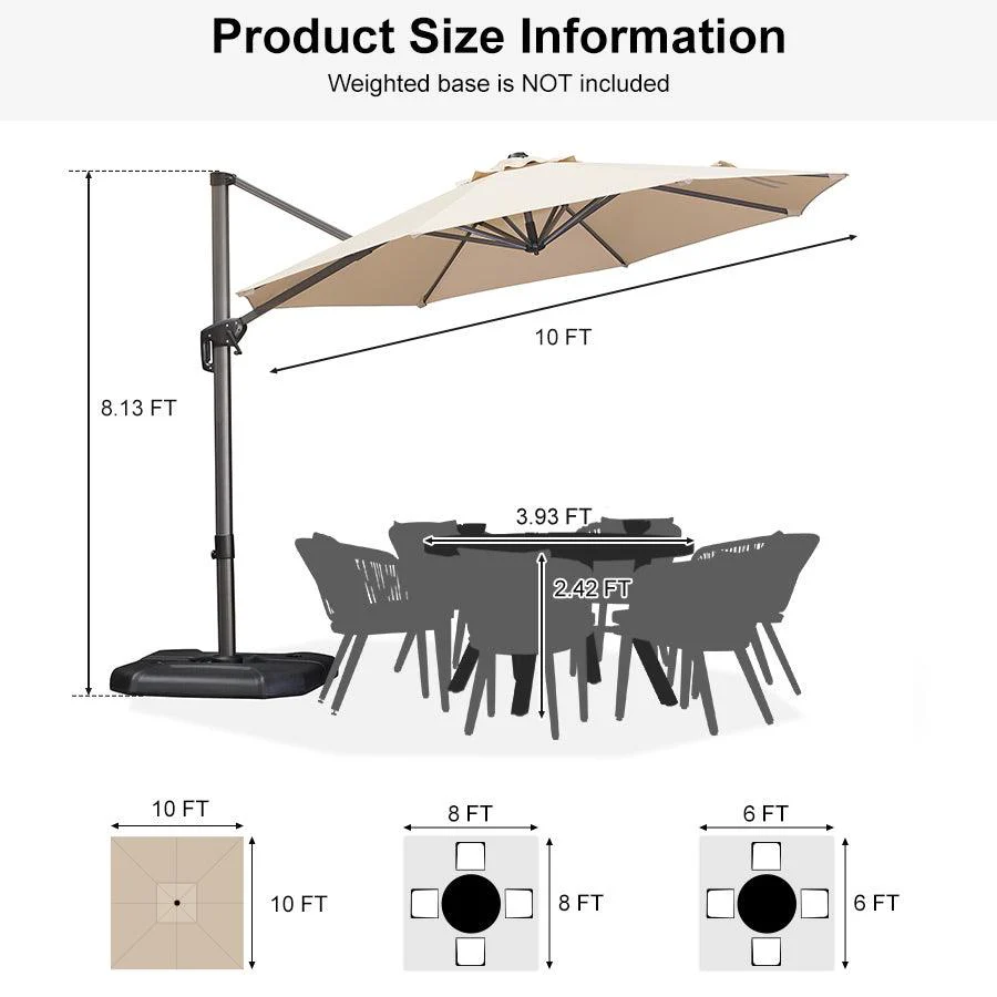Clearance - PURPLE LEAF OPEN BOX 10 / 11 ft Patio Outdoor Garden Umbrella - Image 134