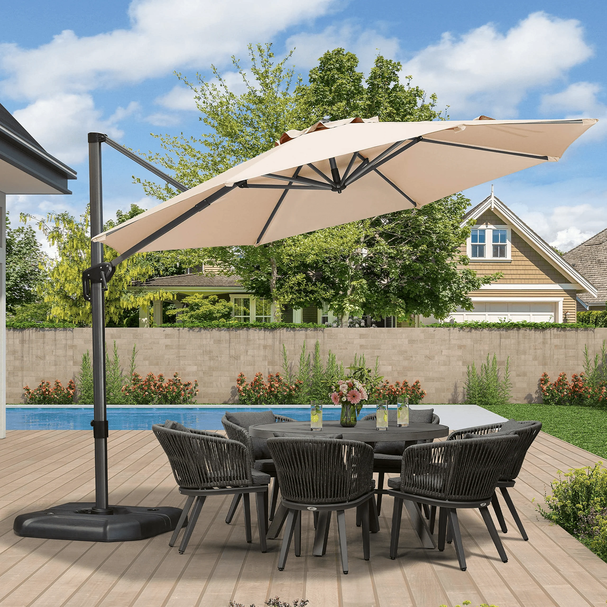 Clearance - PURPLE LEAF OPEN BOX 10 / 11 ft Patio Outdoor Garden Umbrella - Image 6