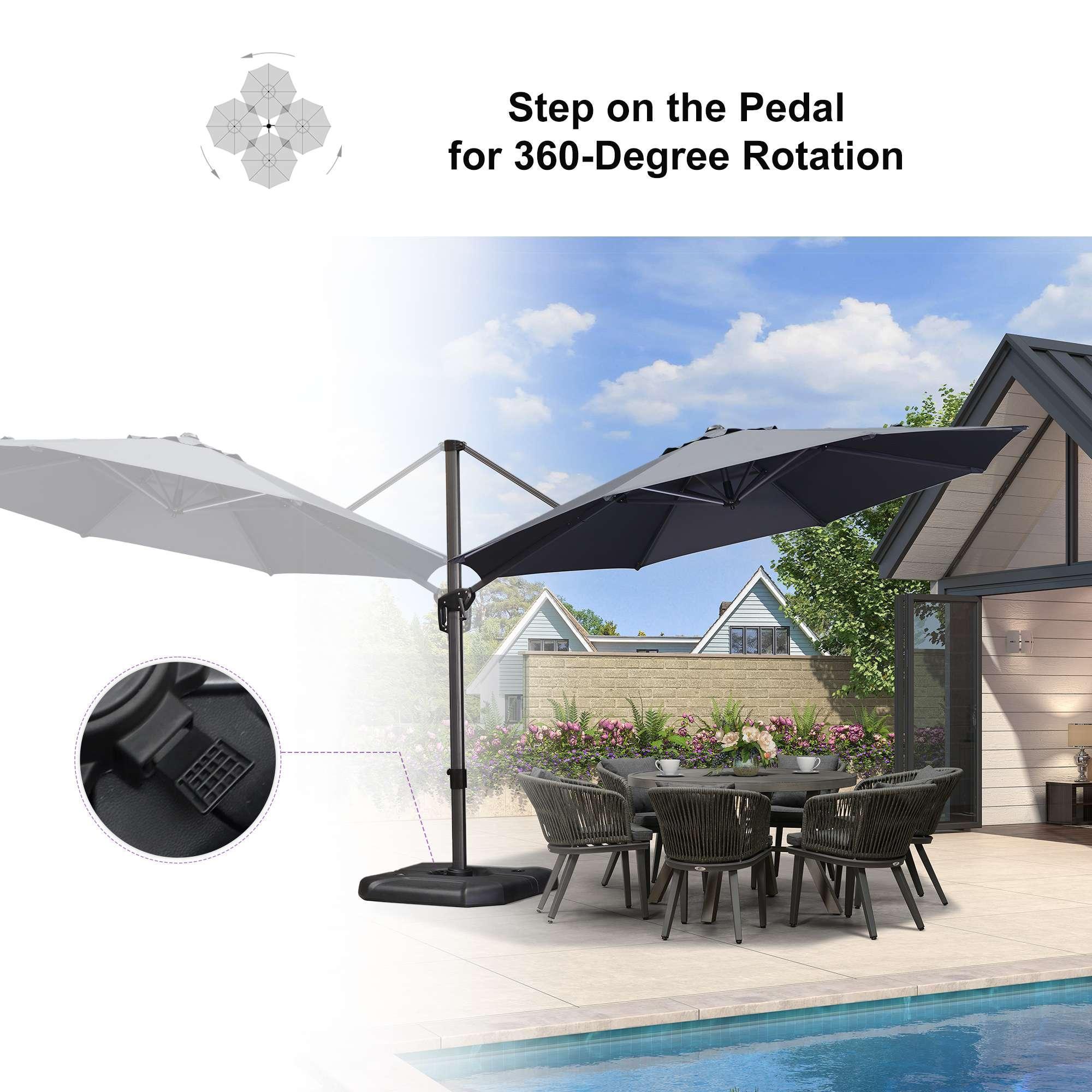 Clearance - PURPLE LEAF OPEN BOX 10 / 11 ft Patio Outdoor Garden Umbrella - Image 96