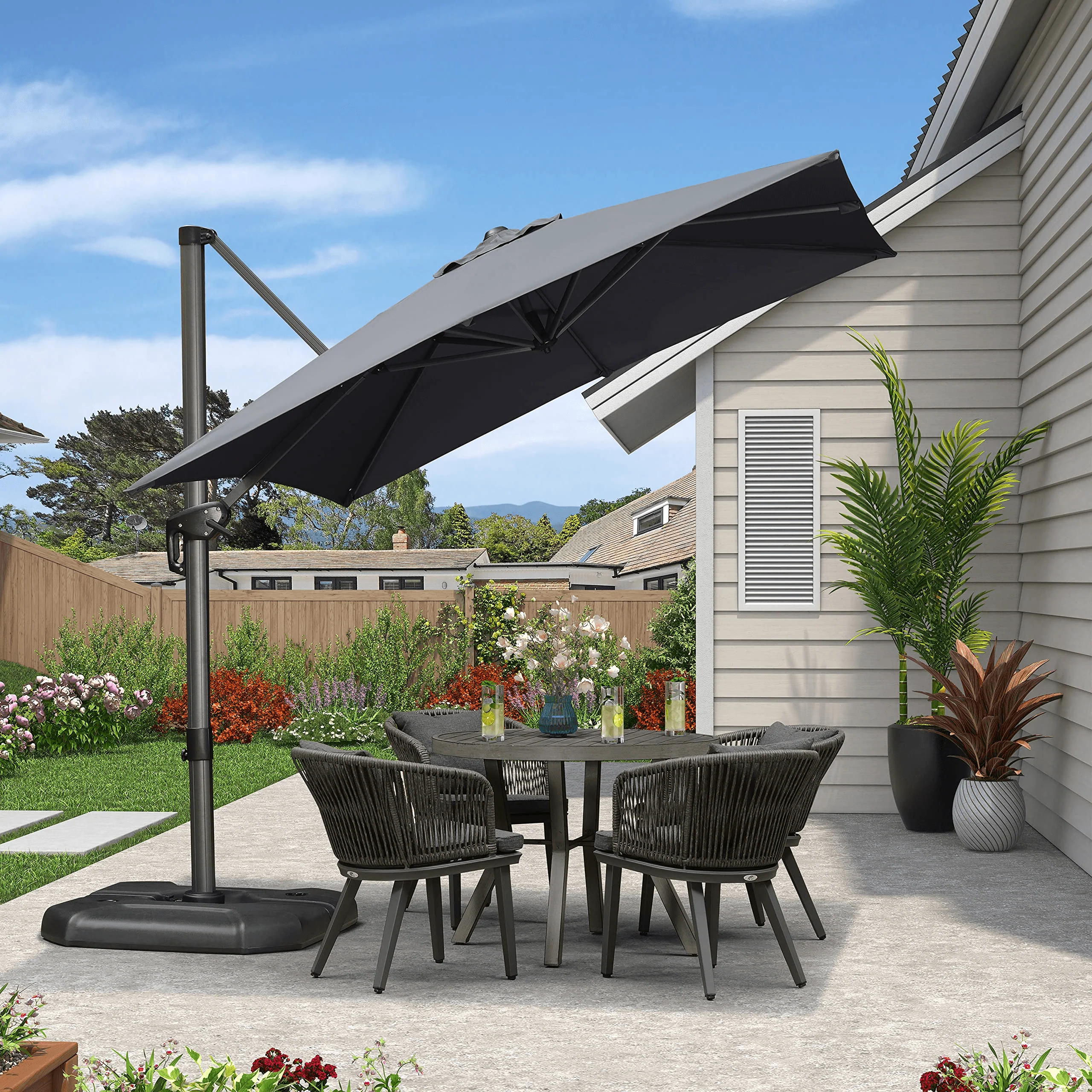 PURPLE LEAF Patio Outdoor Large Umbrella Square and Rectangular Cantilever Yard Sun Umbrellas - Image 18