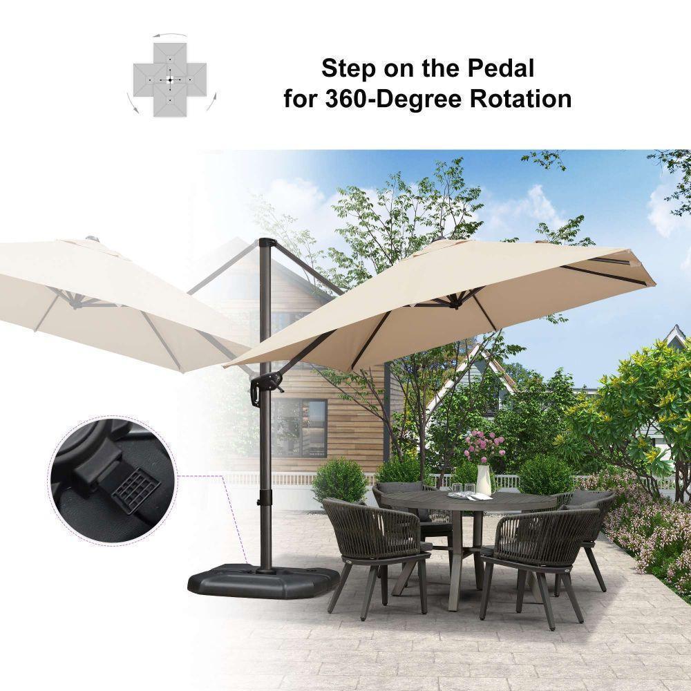 PURPLE LEAF Patio Outdoor Large Umbrella Square and Rectangular Cantilever Yard Sun Umbrellas - Image 9