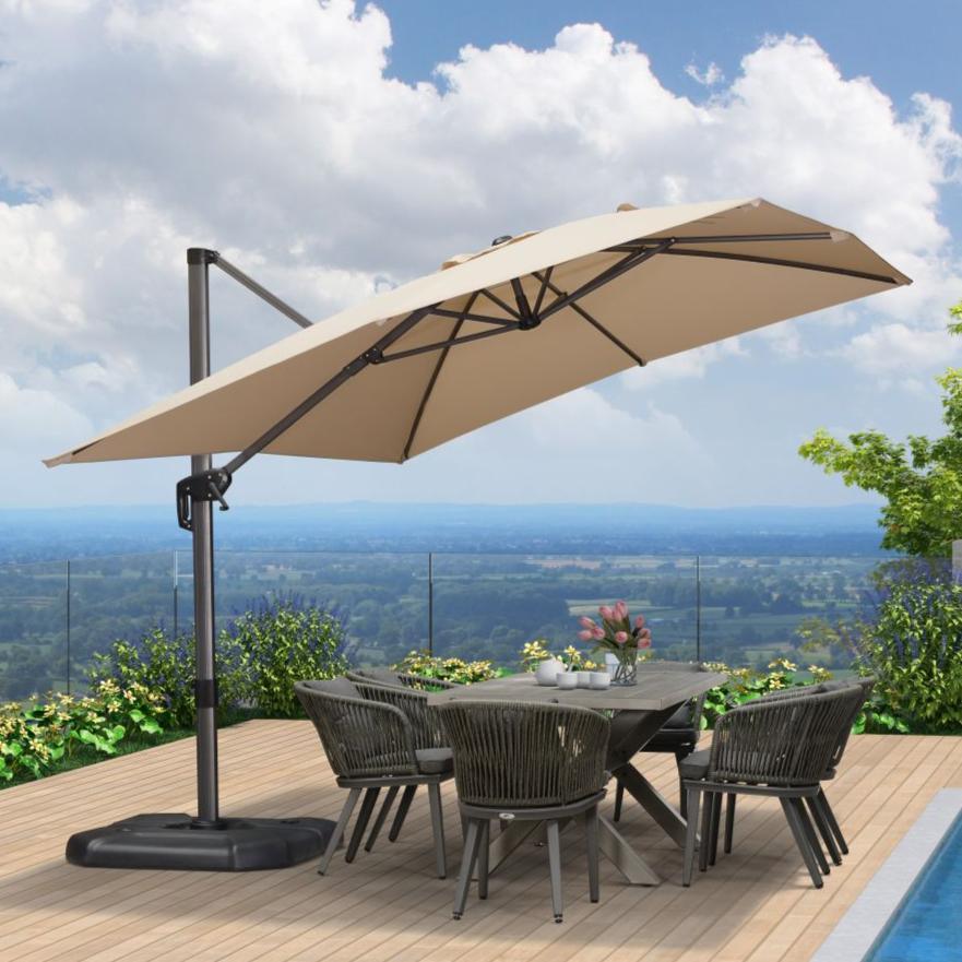 PURPLE LEAF Patio Outdoor Large Umbrella Square and Rectangular Cantilever Yard Sun Umbrellas - Image 11