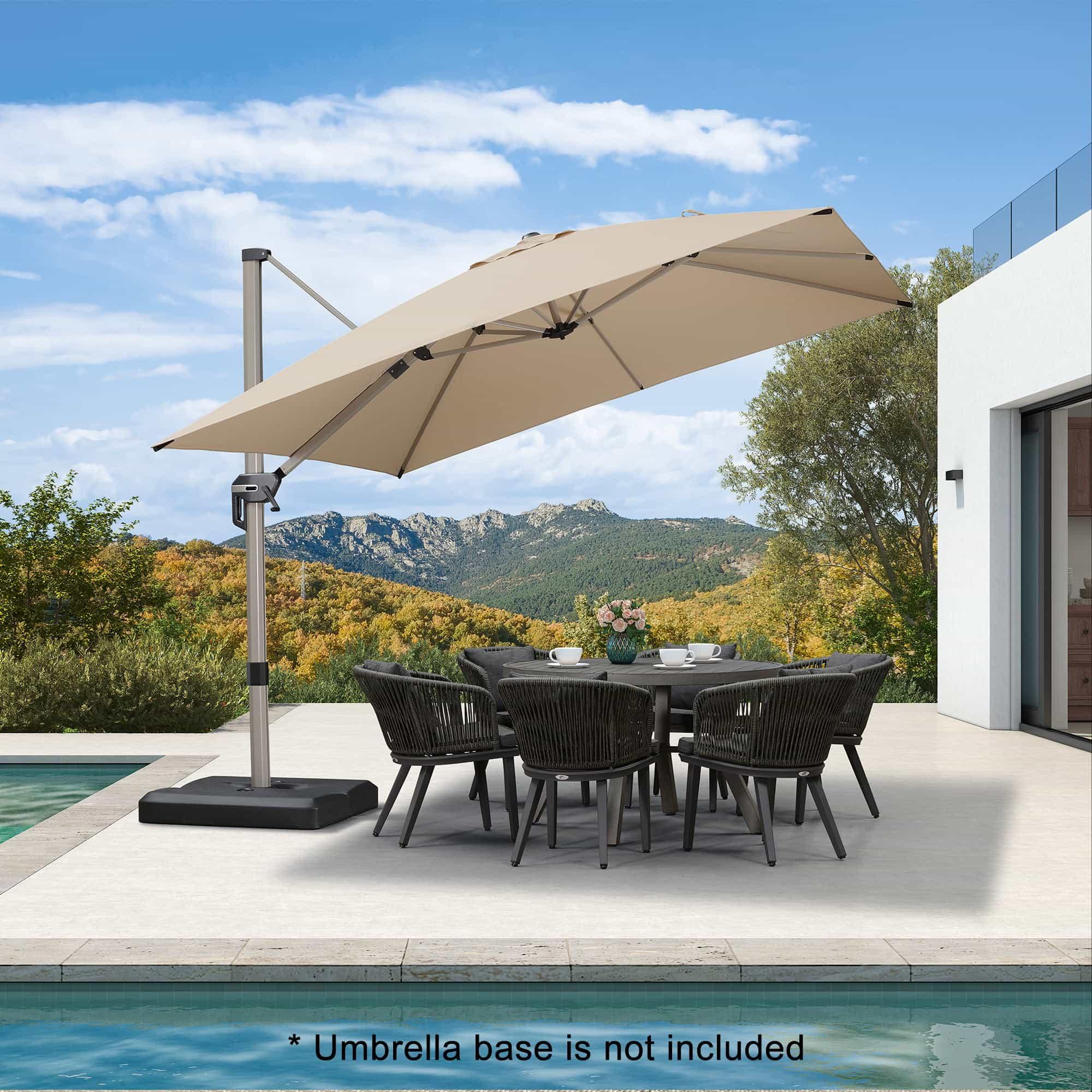PURPLE LEAF Hailar Deluxe Outdoor Patio Umbrella Aluminum Cantilever Umbrellas - Image 104