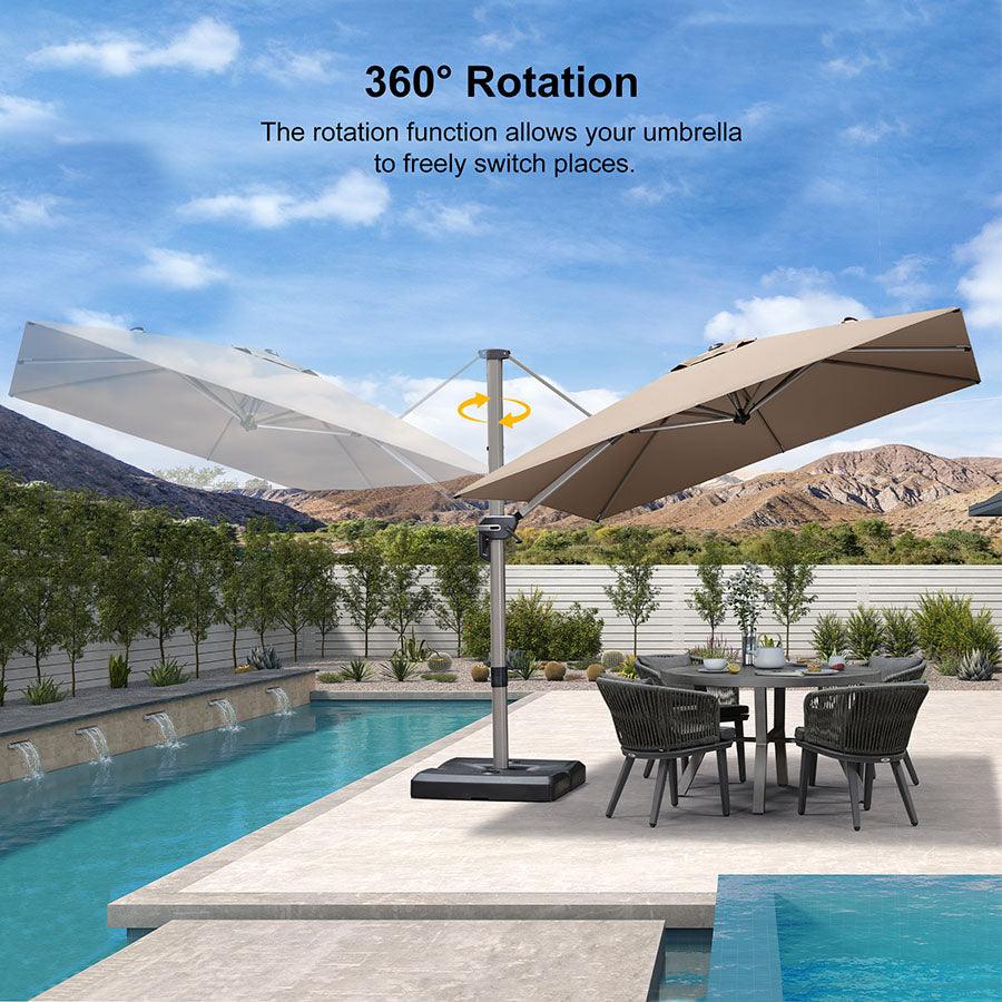 PURPLE LEAF Hailar Deluxe Outdoor Patio Umbrella Aluminum Cantilever Umbrellas - Image 51