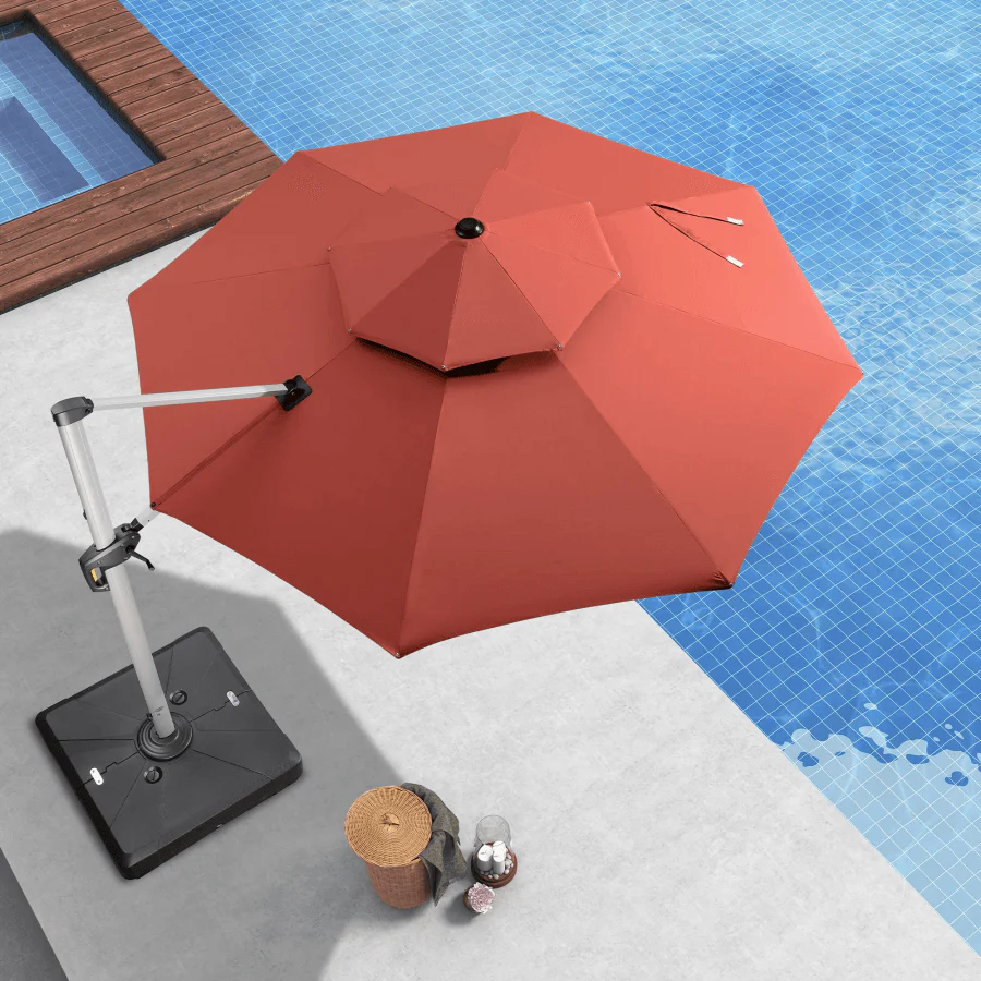 PURPLE LEAF Round Cantilever Patio Umbrella Heavy Duty Umbrella for Porch Garden Pool - Image 33
