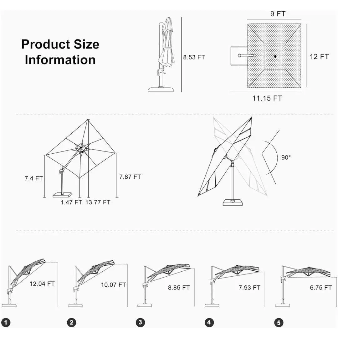 PURPLE LEAF Best Value Cantilever Patio Umbrella with Left-Right Tilt and 360° Swivel - Image 108