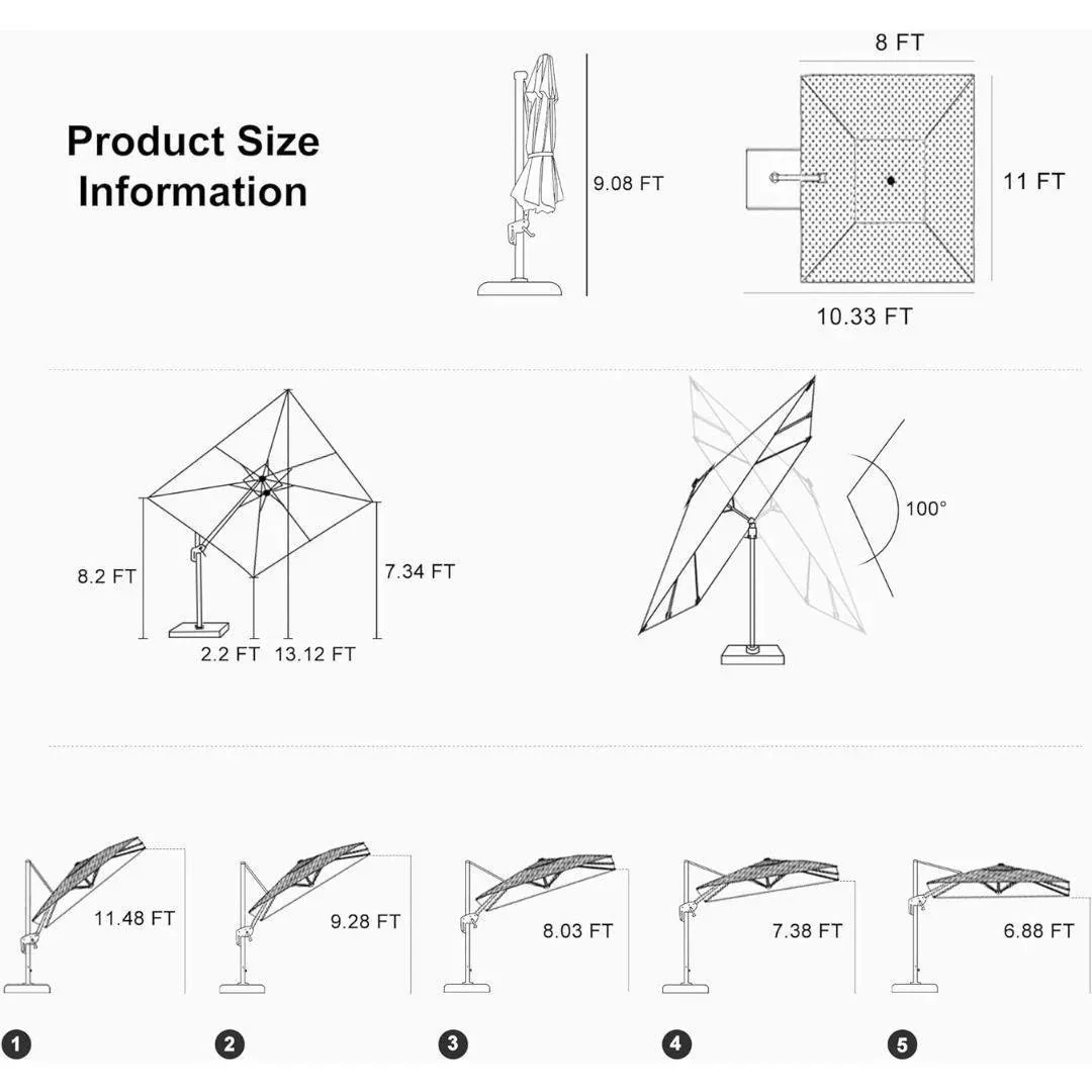 PURPLE LEAF Best Value Cantilever Patio Umbrella with Left-Right Tilt and 360° Swivel - Image 109