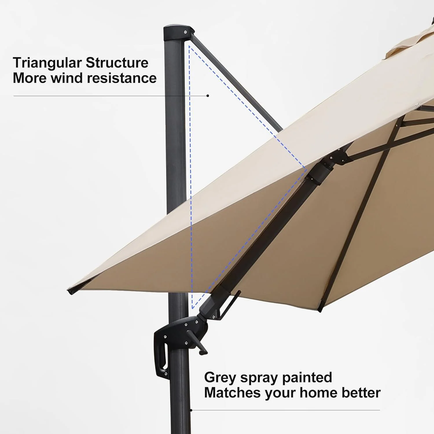 PURPLE LEAF Best Value Cantilever Patio Umbrella with Left-Right Tilt and 360° Swivel - Image 19