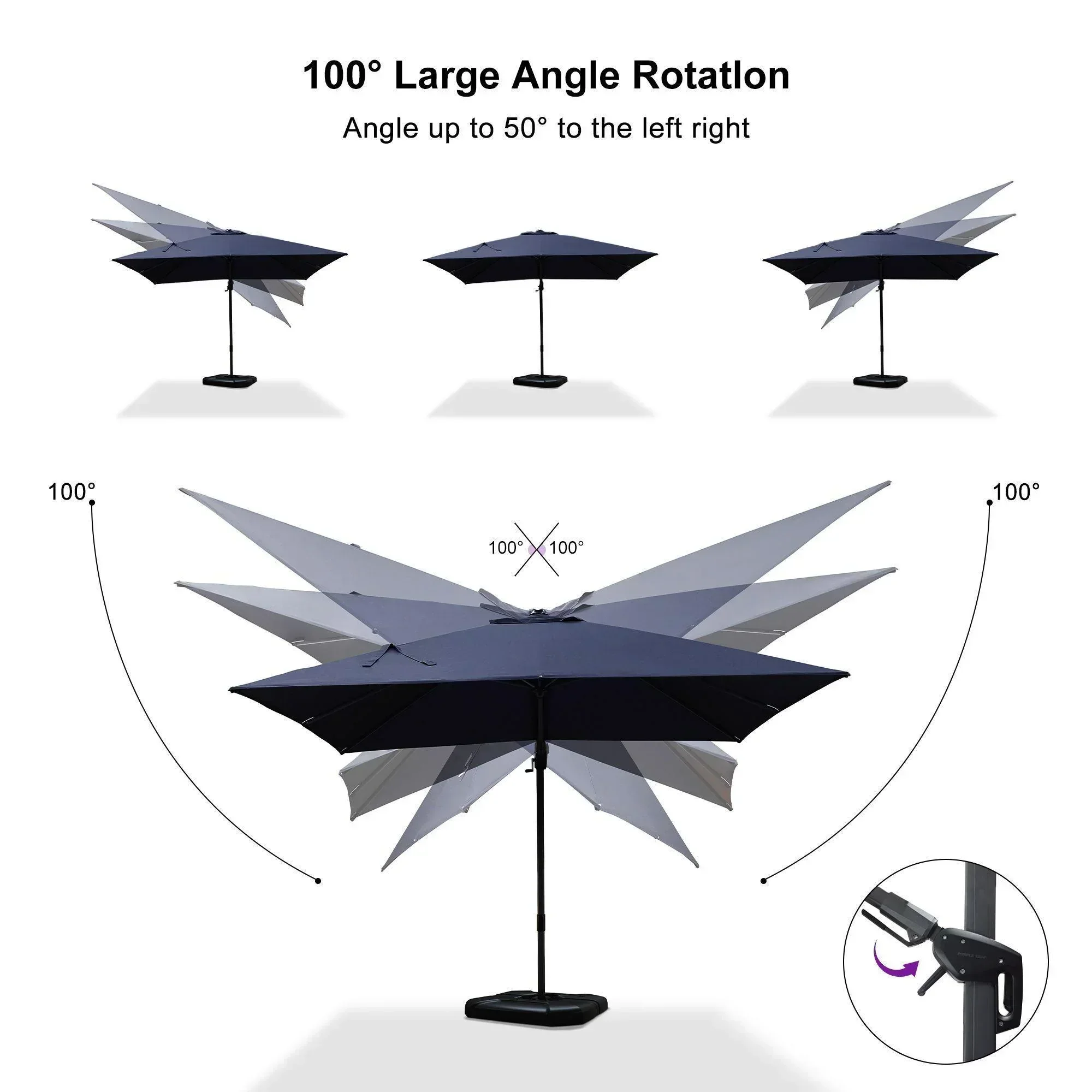 PURPLE LEAF Best Value Cantilever Patio Umbrella with Left-Right Tilt and 360° Swivel - Image 134