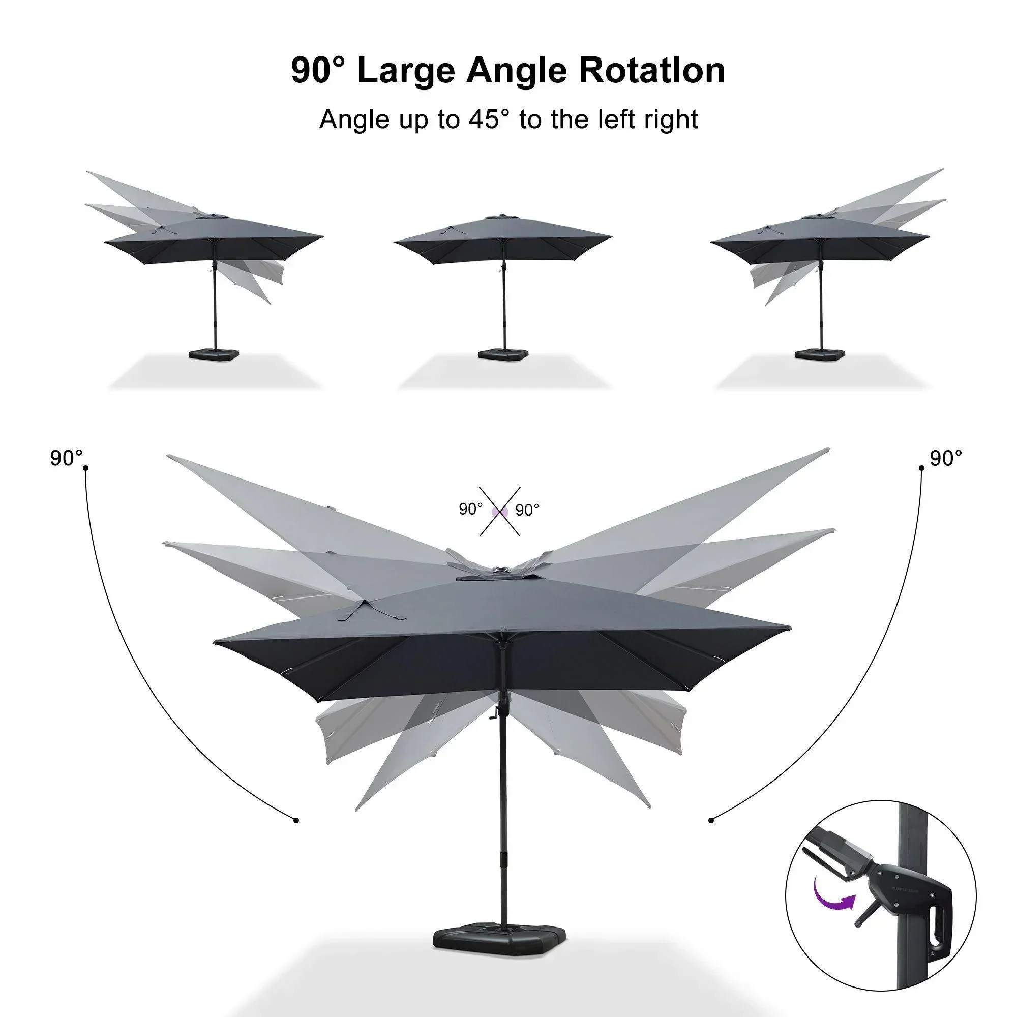 PURPLE LEAF Best Value Cantilever Patio Umbrella with Left-Right Tilt and 360° Swivel - Image 151