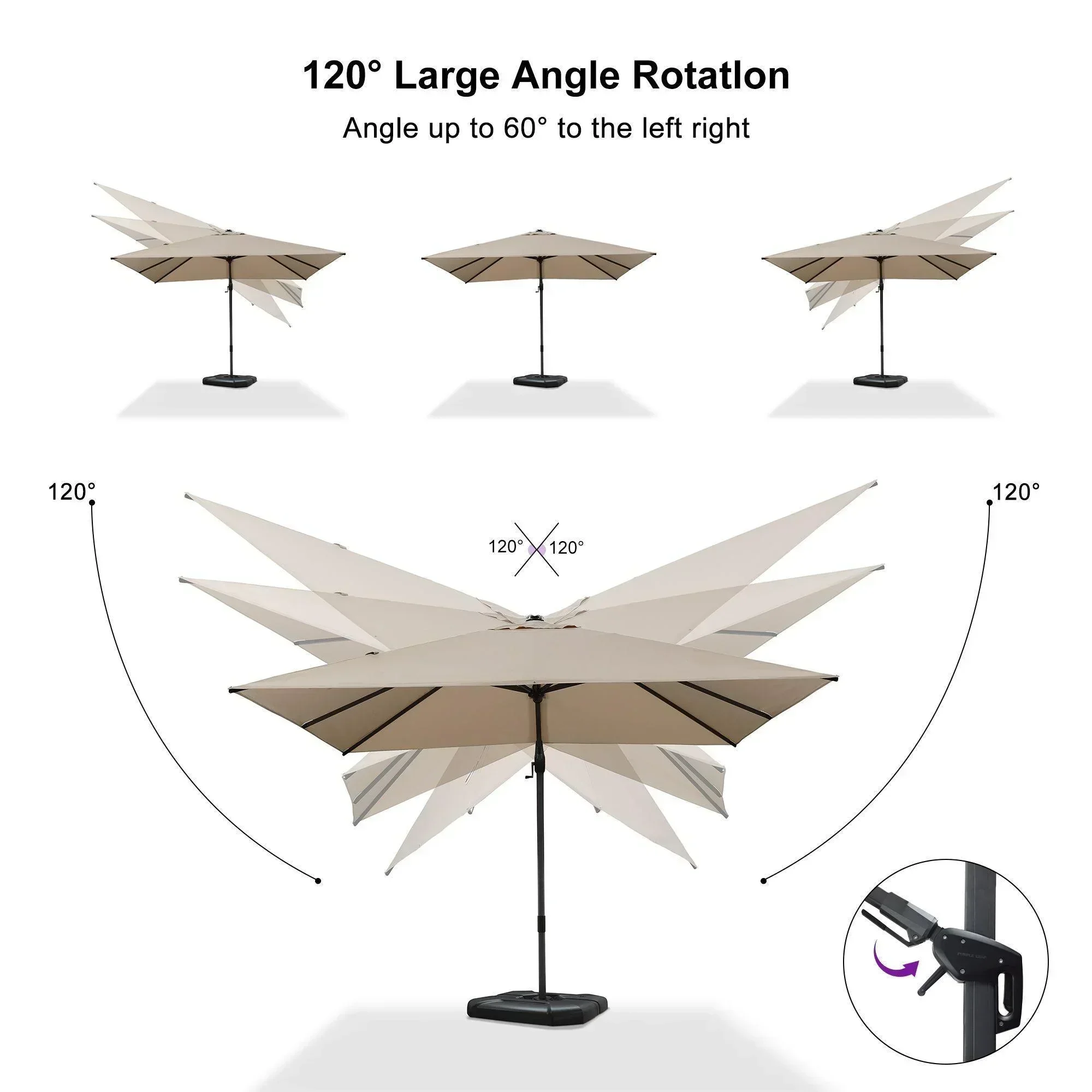 PURPLE LEAF Best Value Cantilever Patio Umbrella with Left-Right Tilt and 360° Swivel - Image 158