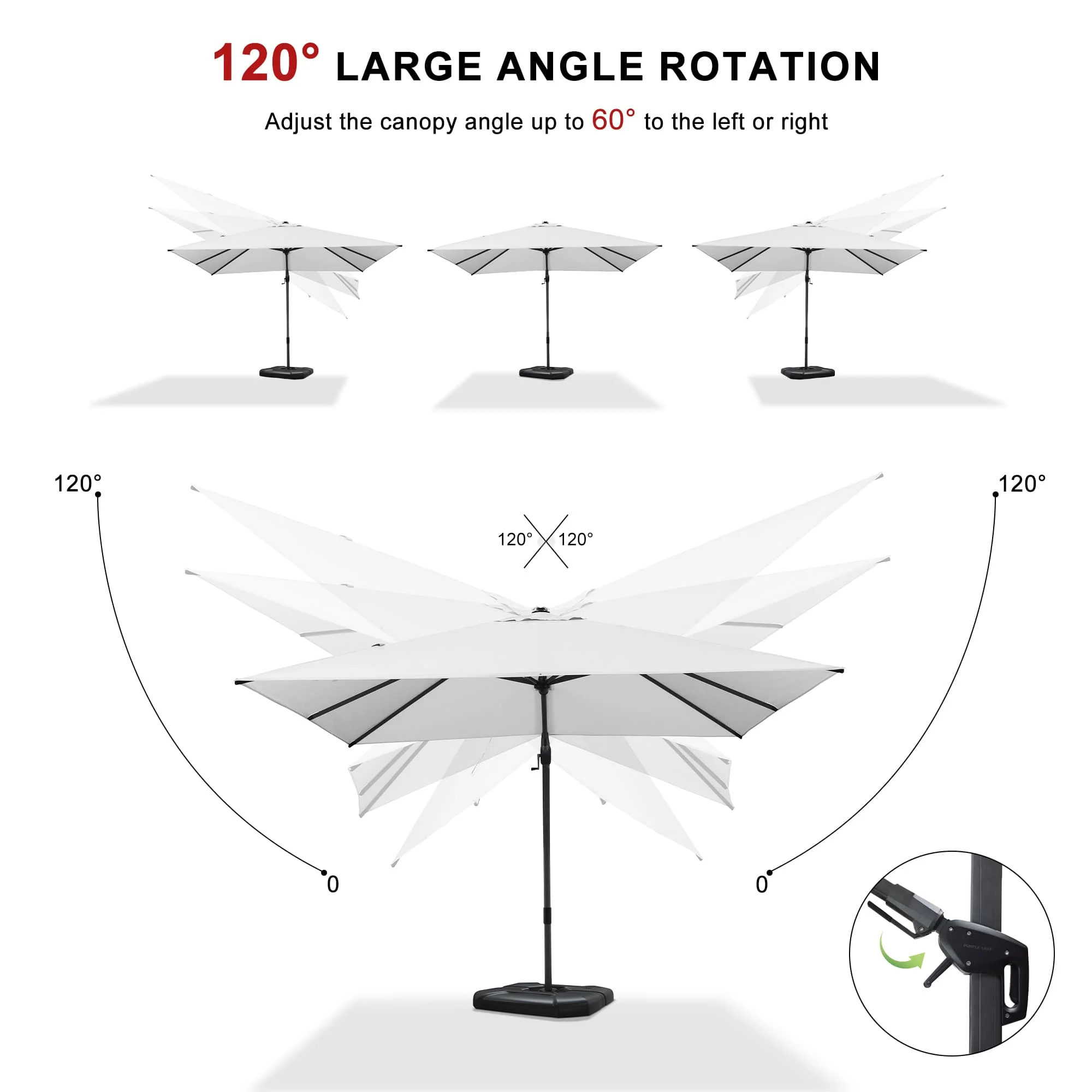 PURPLE LEAF Best Value Cantilever Patio Umbrella with Left-Right Tilt and 360° Swivel - Image 176