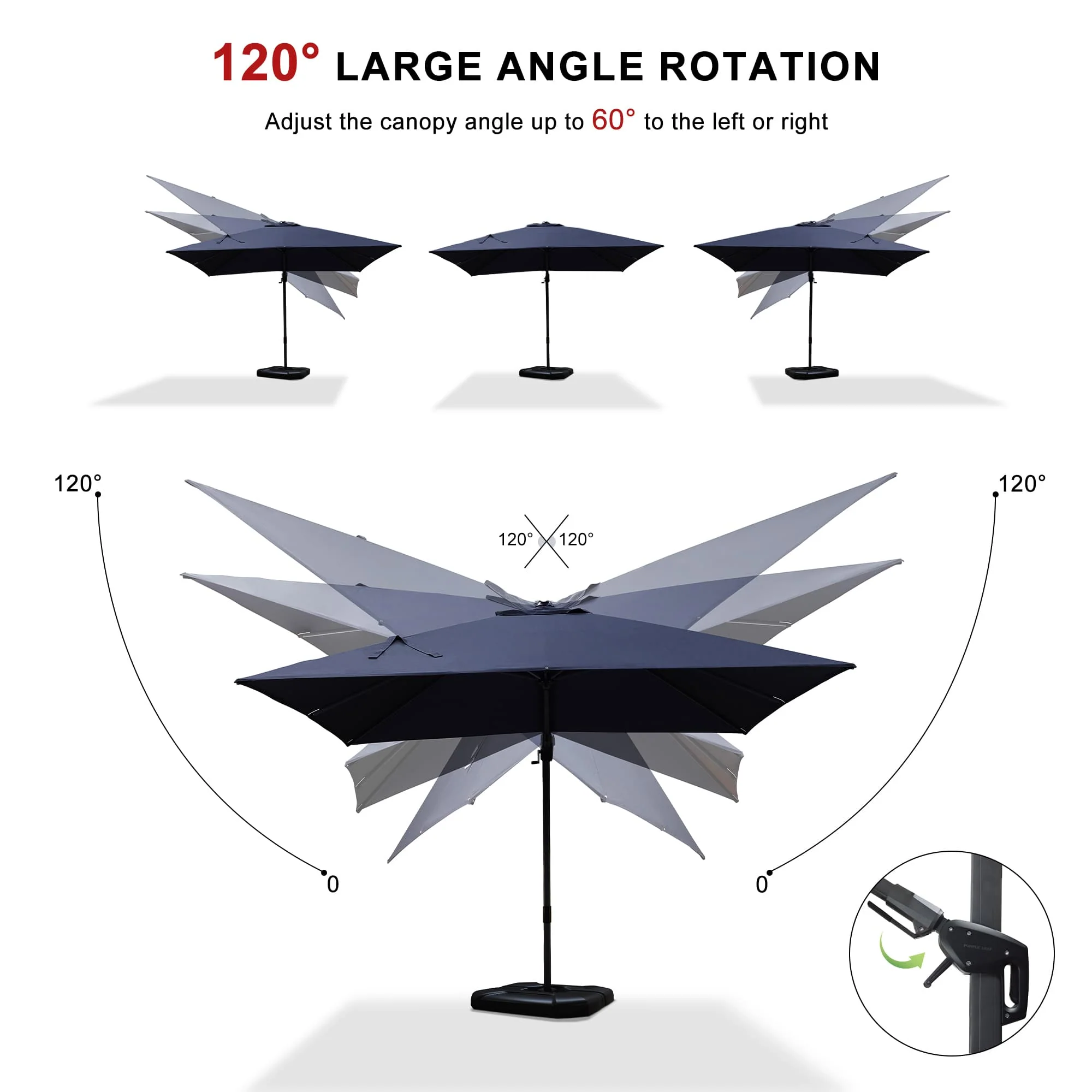 PURPLE LEAF Best Value Cantilever Patio Umbrella with Left-Right Tilt and 360° Swivel - Image 177