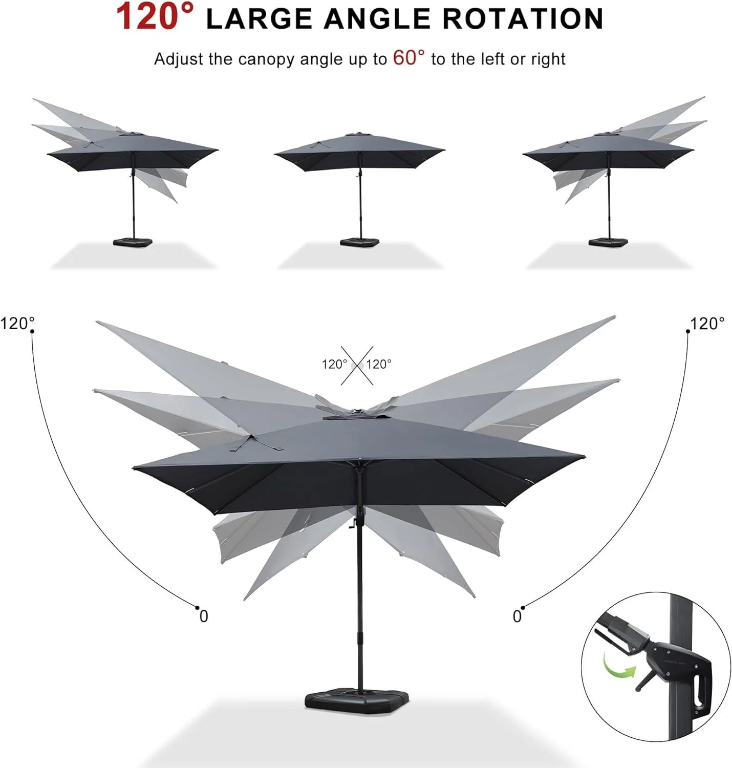 PURPLE LEAF Best Value Cantilever Patio Umbrella with Left-Right Tilt and 360° Swivel - Image 28
