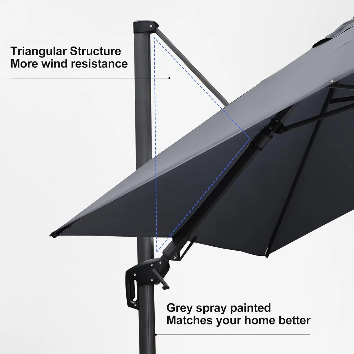 PURPLE LEAF Best Value Cantilever Patio Umbrella with Left-Right Tilt and 360° Swivel - Image 13