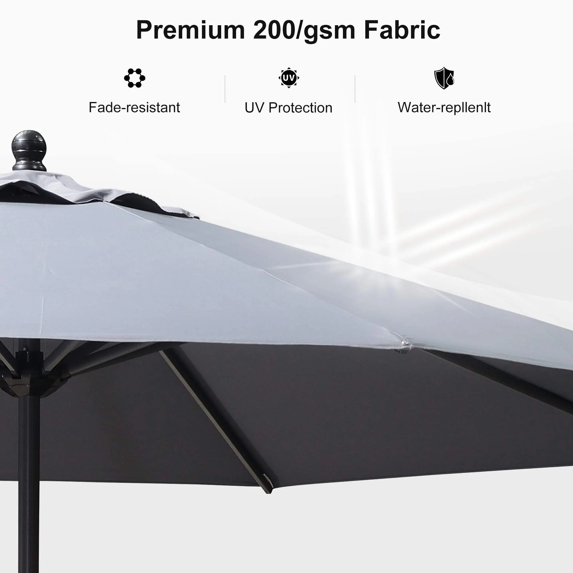 PURPLE LEAF Aluminum Market Patio Umbrella Commercial Outdoor Garden Umbrella - Image 14