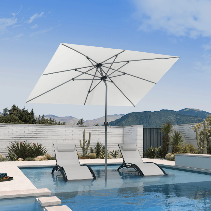 Clearance - PURPLE LEAF OPEN BOX Crank and Tilt Outdoor Patio Market Umbrella with Visible Hand Crank System - Image 101