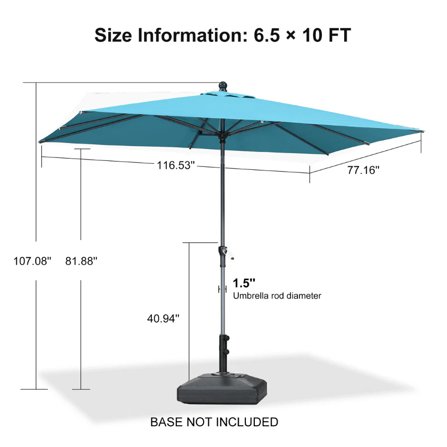 Clearance - PURPLE LEAF OPEN BOX Crank and Tilt Outdoor Patio Market Umbrella with Visible Hand Crank System - Image 103