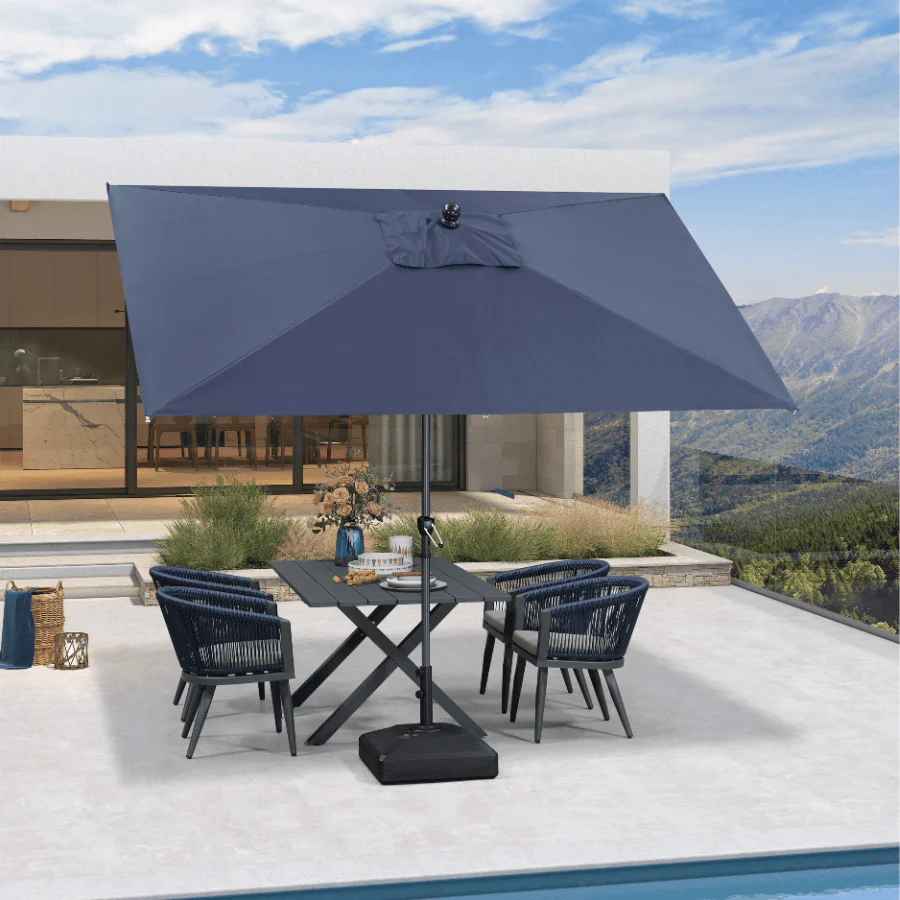 Clearance - PURPLE LEAF OPEN BOX Crank and Tilt Outdoor Patio Market Umbrella with Visible Hand Crank System - Image 105