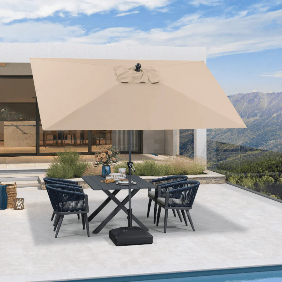 Clearance - PURPLE LEAF OPEN BOX Crank and Tilt Outdoor Patio Market Umbrella with Visible Hand Crank System - Image 109