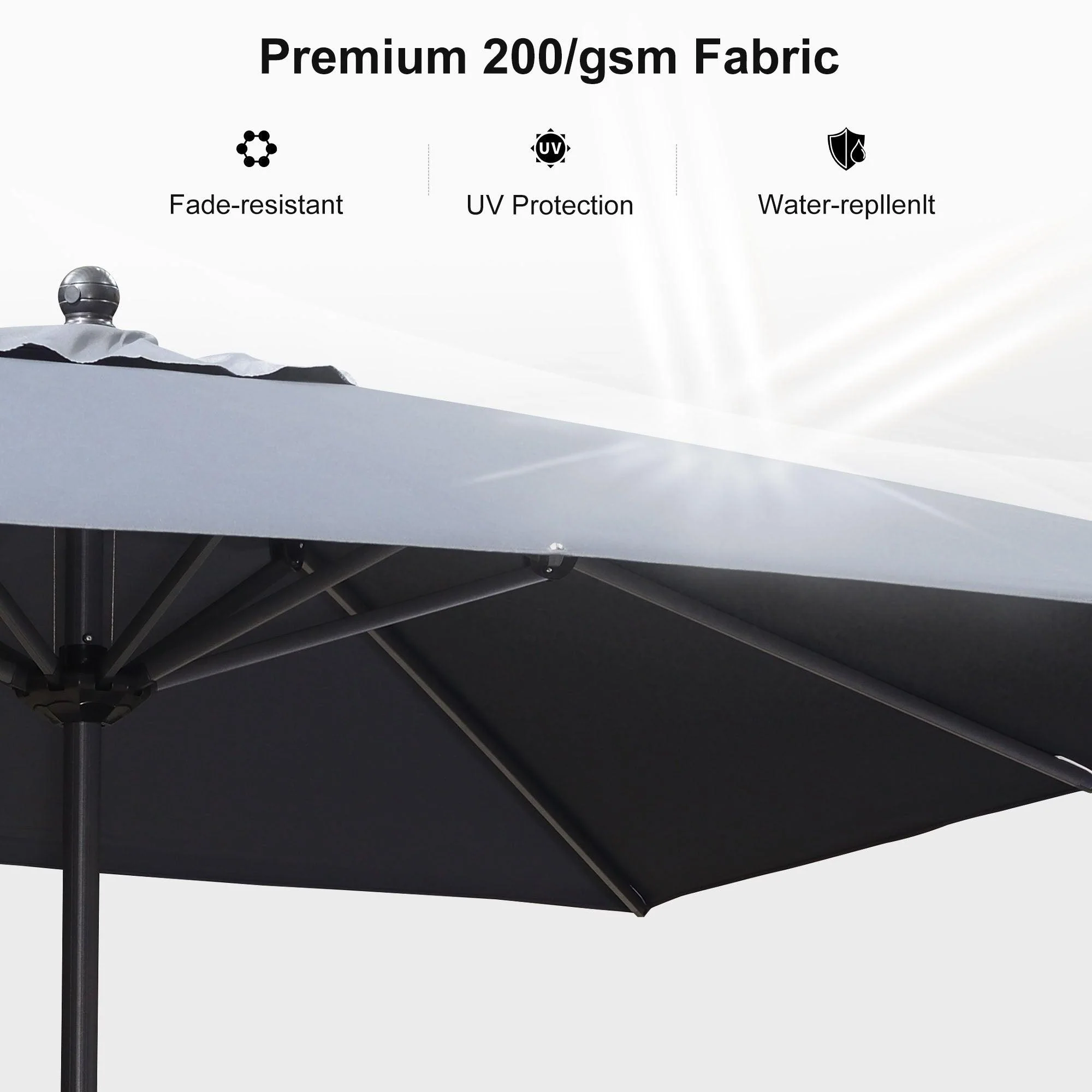 Clearance - PURPLE LEAF OPEN BOX Crank and Tilt Outdoor Patio Market Umbrella with Visible Hand Crank System - Image 11