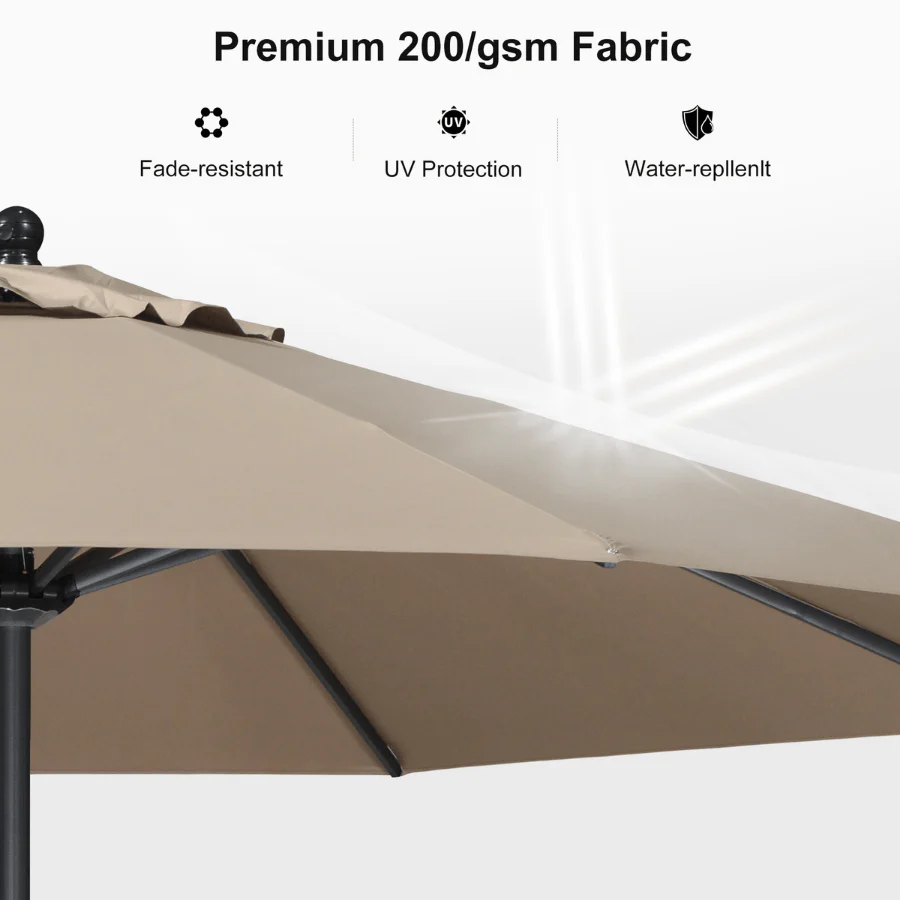 Clearance - PURPLE LEAF OPEN BOX Crank and Tilt Outdoor Patio Market Umbrella with Visible Hand Crank System - Image 115