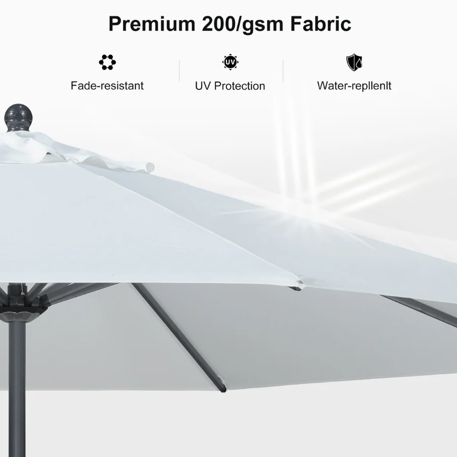 Clearance - PURPLE LEAF OPEN BOX Crank and Tilt Outdoor Patio Market Umbrella with Visible Hand Crank System - Image 117