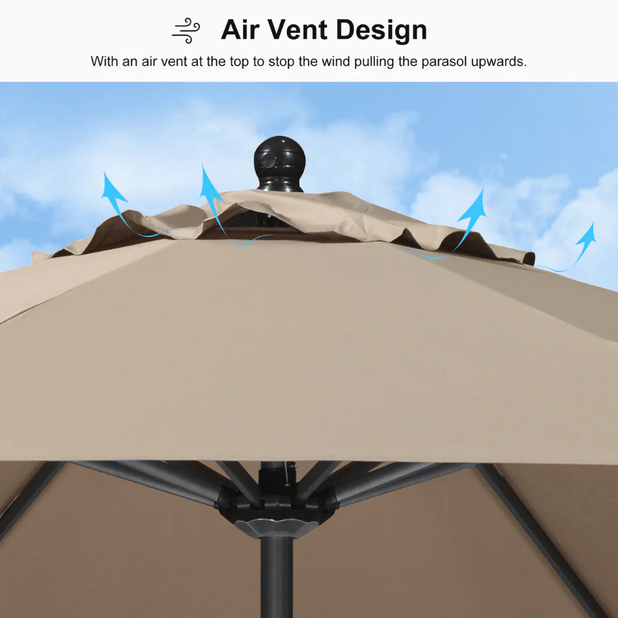 Clearance - PURPLE LEAF OPEN BOX Crank and Tilt Outdoor Patio Market Umbrella with Visible Hand Crank System - Image 119