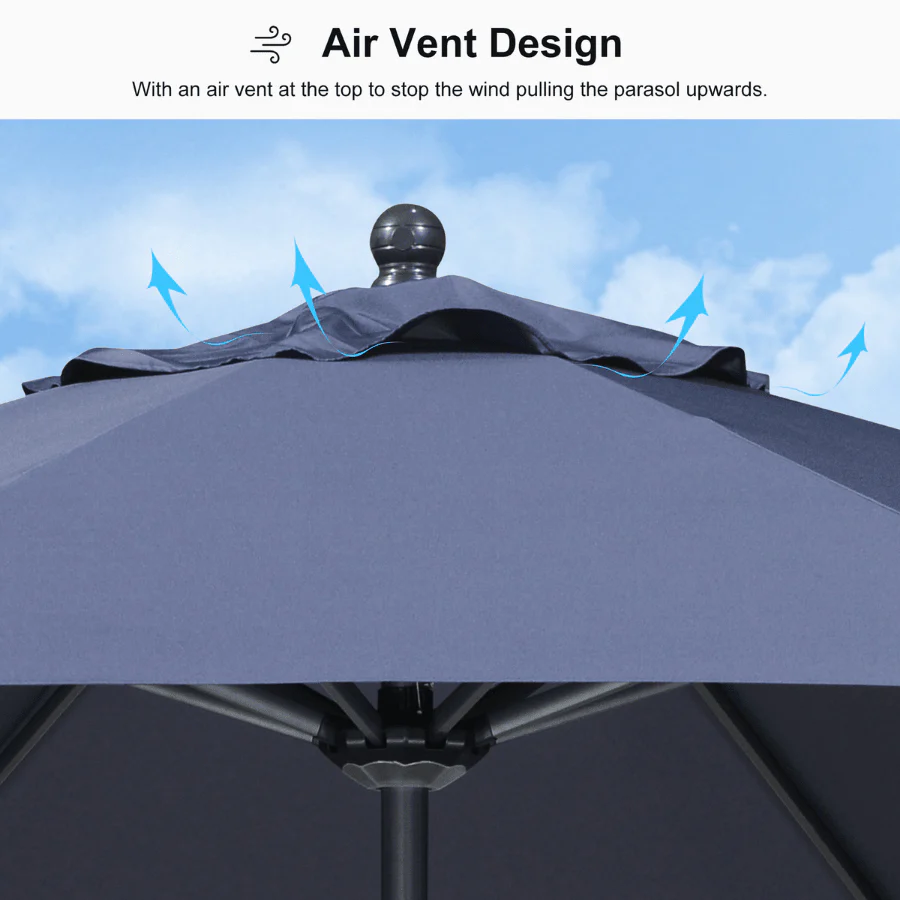 Clearance - PURPLE LEAF OPEN BOX Crank and Tilt Outdoor Patio Market Umbrella with Visible Hand Crank System - Image 121
