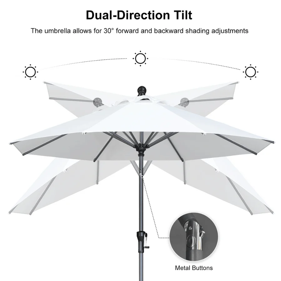 Clearance - PURPLE LEAF OPEN BOX Crank and Tilt Outdoor Patio Market Umbrella with Visible Hand Crank System - Image 123