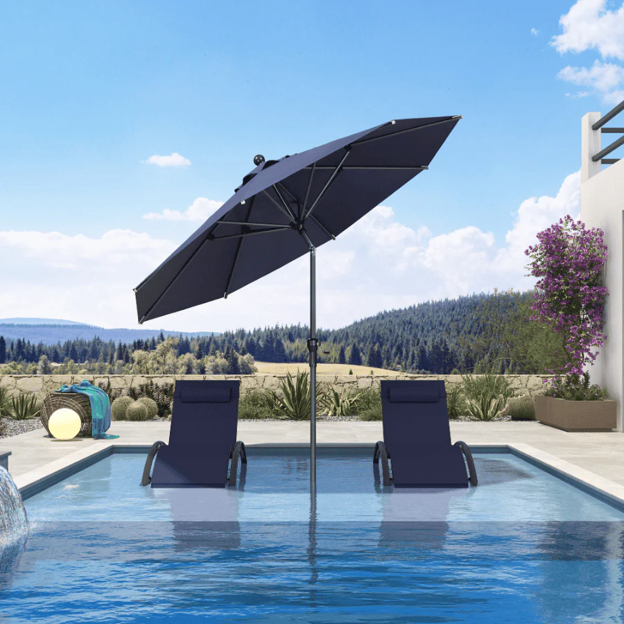 Clearance - PURPLE LEAF OPEN BOX Crank and Tilt Outdoor Patio Market Umbrella with Visible Hand Crank System - Image 126