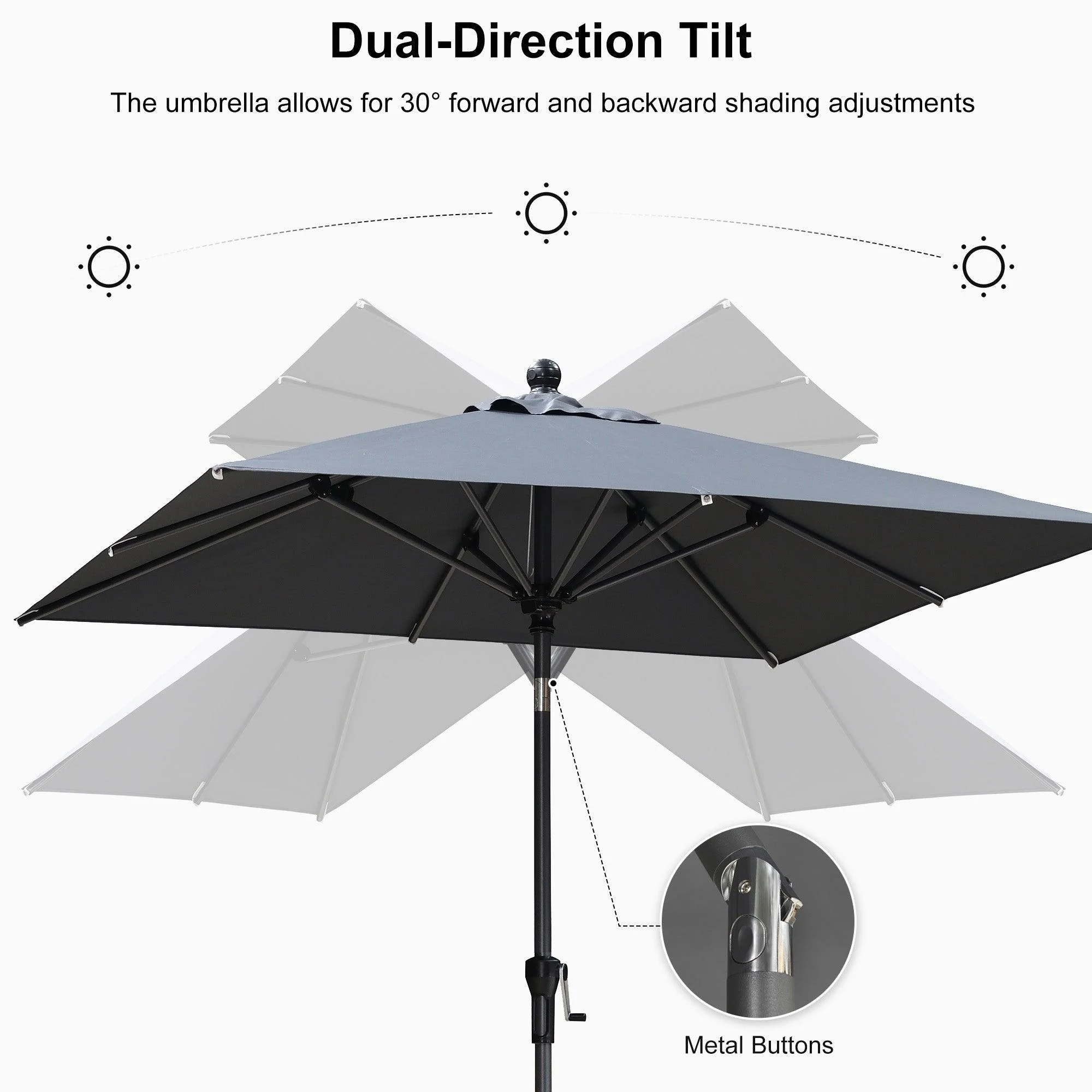 PURPLE LEAF Porch Table Umbrella with Crank and Tilt, Market Patio Umbrella - Image 13