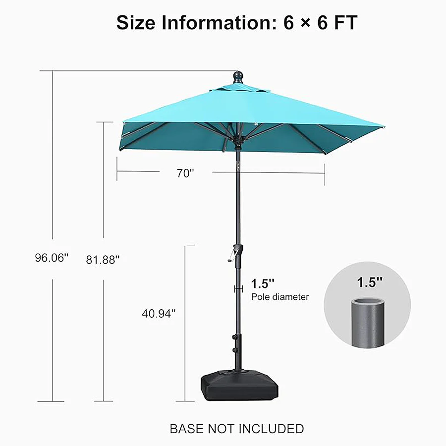 Clearance - PURPLE LEAF OPEN BOX Crank and Tilt Outdoor Patio Market Umbrella with Visible Hand Crank System - Image 140