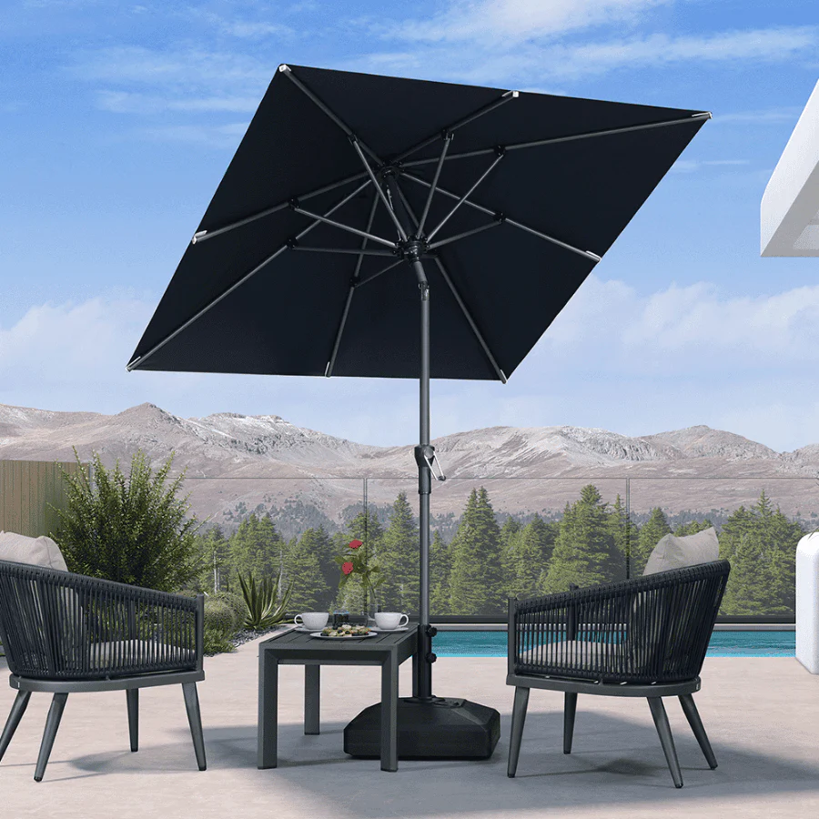 Clearance - PURPLE LEAF OPEN BOX Crank and Tilt Outdoor Patio Market Umbrella with Visible Hand Crank System - Image 142
