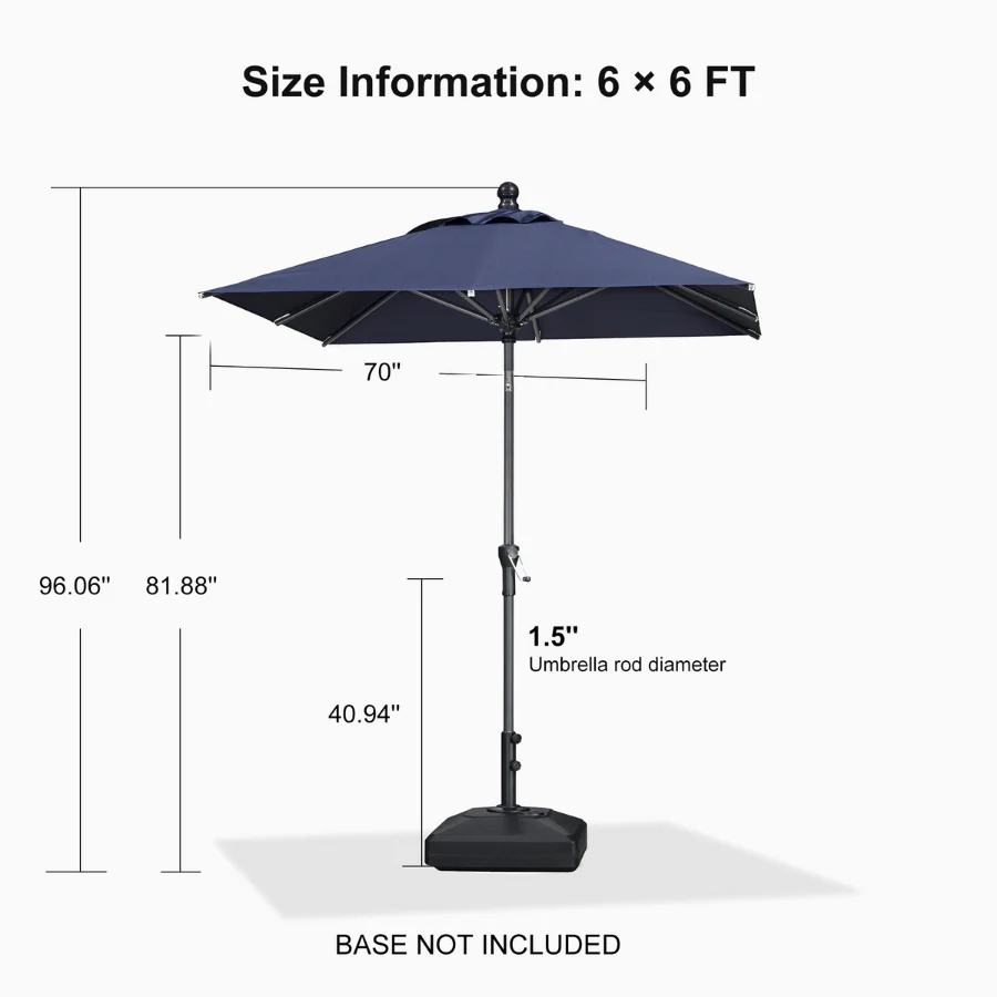 Clearance - PURPLE LEAF OPEN BOX Crank and Tilt Outdoor Patio Market Umbrella with Visible Hand Crank System - Image 143