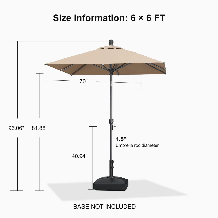 Clearance - PURPLE LEAF OPEN BOX Crank and Tilt Outdoor Patio Market Umbrella with Visible Hand Crank System - Image 144
